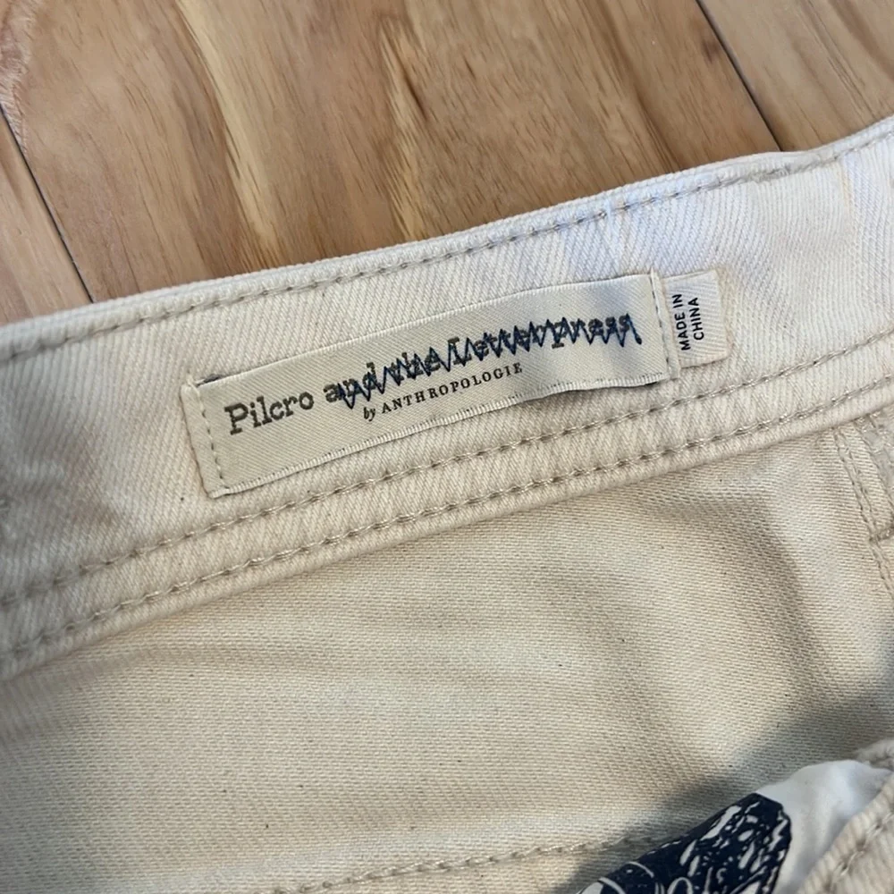 Anthropologie Pilcro High Rise Striped Slim Boyfriend Denim Shorts Size 26 - Picture 5 of 14